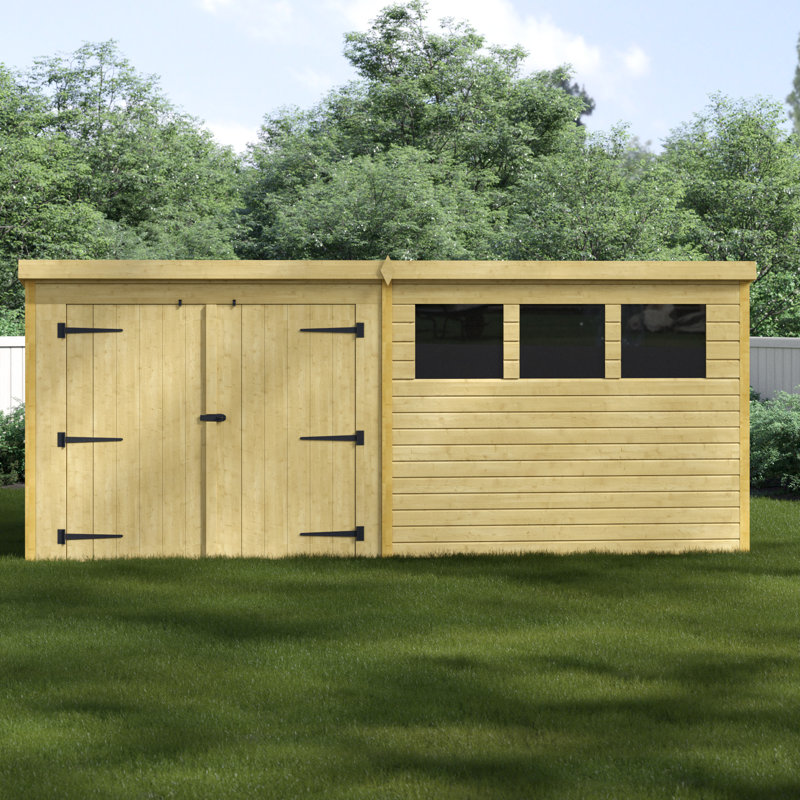 Shiplap Pent Wooden Shed, 12ft. W x 8ft. D