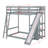 Full Over Full Bunk Bed With Ladder, Slide And Shelves-1284071348