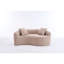 Canapé modulaire courbé en S en chenille: double profondeur (21,3 po 26,8 po), beige, sans assemblage, compact pour les petits espaces, 400 lb, L 66,9 po-727517530