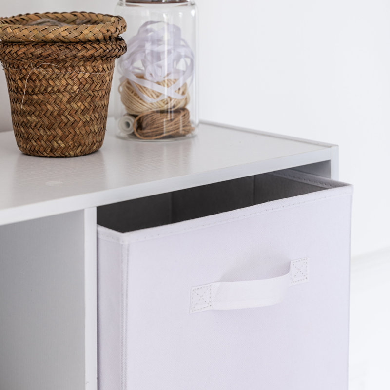 Northville 61cm W Cube Bookcase, White, (8 Shelves) 121cm H x 61cm W x 30cm D