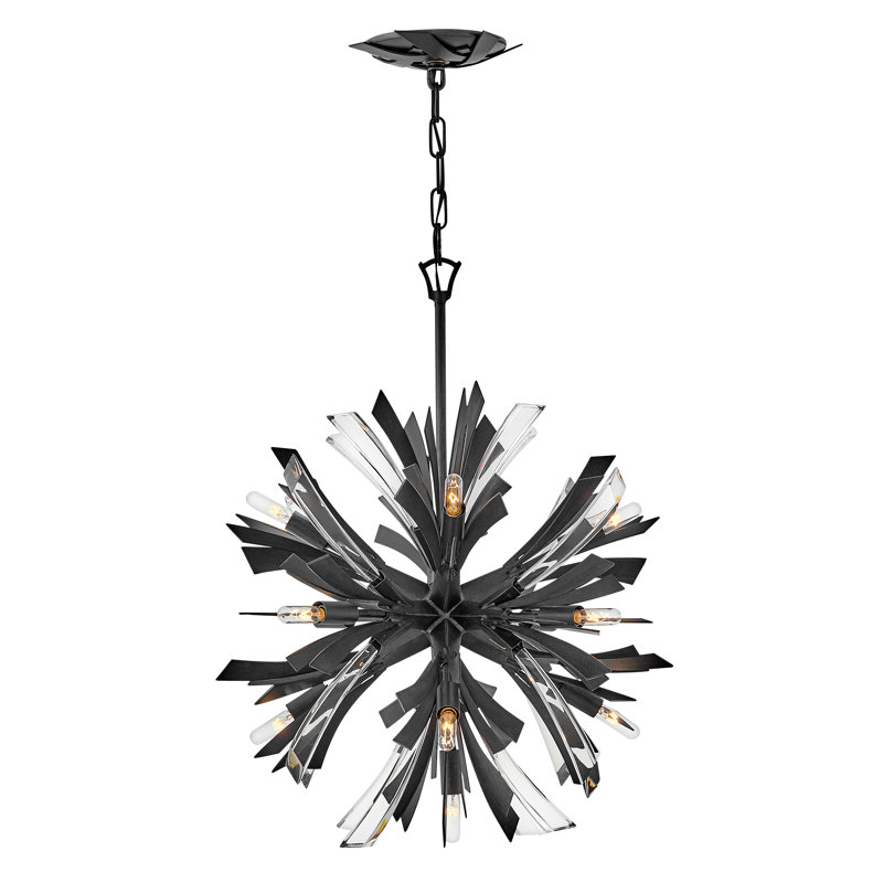 Vida 22" Thirteen-Light Modern Orb Hanging Chandelier w/ Crystal Accents