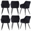 Yerres 6 Person Dining set - a Rectangular Wooden Dining Table with Metal Legs and a Set of 6 Quilted Velvet Dining Chairs for Dining Room - Modern Dining Table Set-1308143832