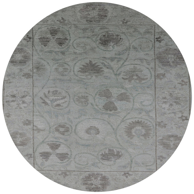 Tapis oriental gris Hanston, Rond 8 pi