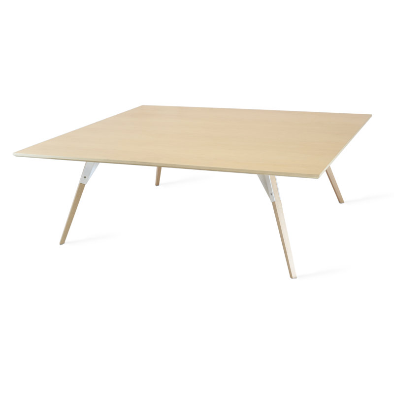 Table basse clarke, H 18 po x l 54 po x P 23 po, Érable, blanc