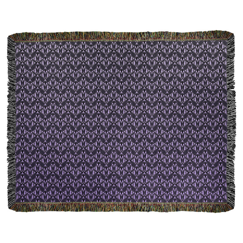 Couverture en coton tissé Katelyn Elizabeth, l 50 po x L 60 po, Mauve clair