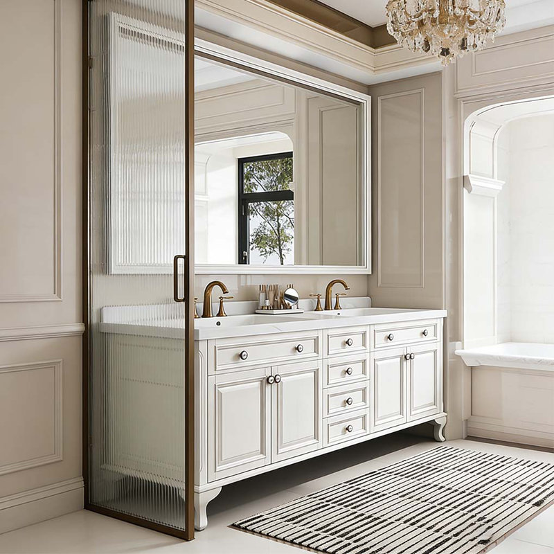 Meuble-lavabo à grande capacité de style français