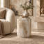 Table de bout cylindrique 18,5 pouces avec base cylindrique sculpturale