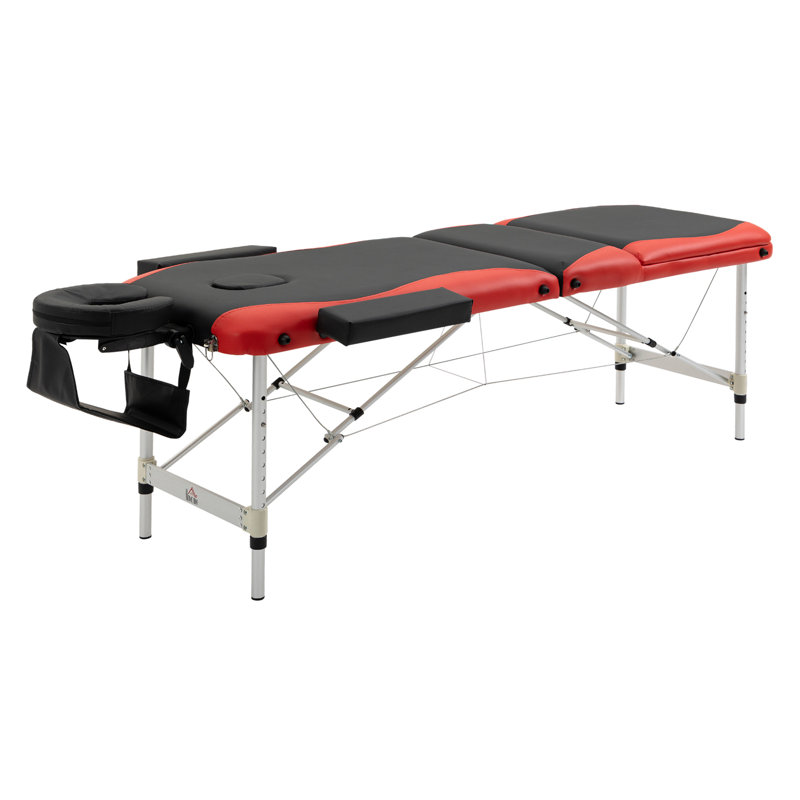 Fauteuil de massage en faux cuir, Simili cuir noir / rouge
