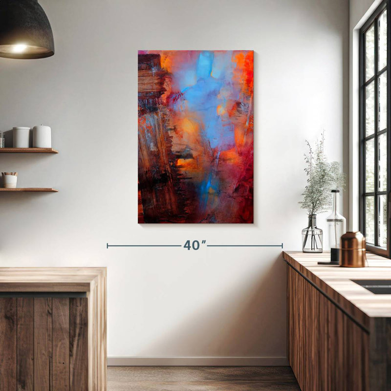 Avery Crossing Farbspiel In Rot Und Blau, H 39 po x l 26 po