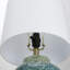 19 po Lampe de table en céramique verte avec abat-jour tambour