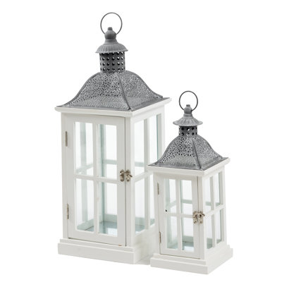Ensemble de 2 lanternes blanches Elise