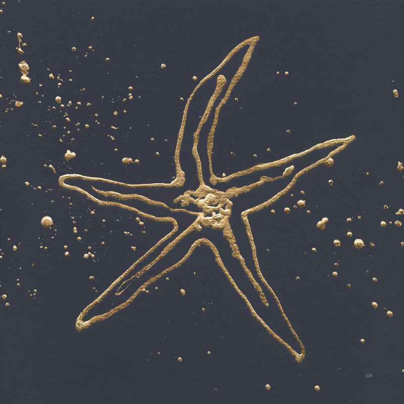 Gold Starfish II by Chris Paschke - Wrapped Canvas Painting, 76cm H x 76cm W