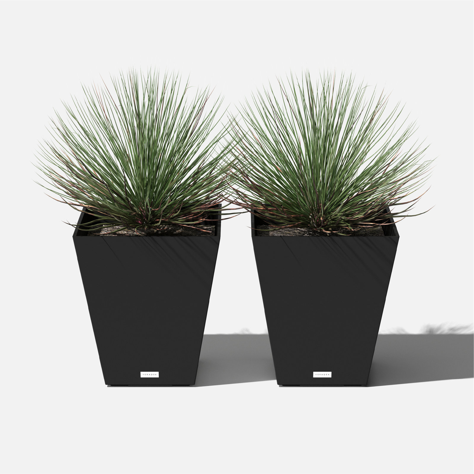 Pure Series Nobleton Planter, Black, 18" H x 16" W x 16" D, 2