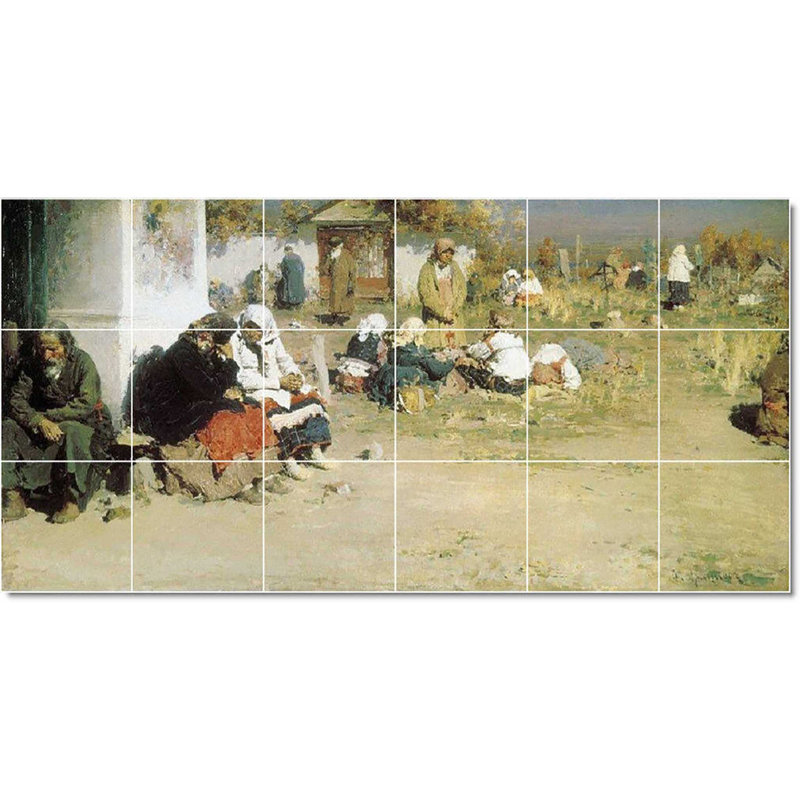 Carreau de peinture murale 40 po x 32 po 8 po x 8 po, Abram Arkhipov, peinture sur le front de mer