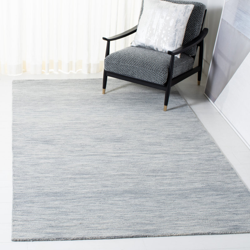 Tapis gris en laine / coton touffeté à la main Estime Metro, Rectangle 5 pi x 8 pi