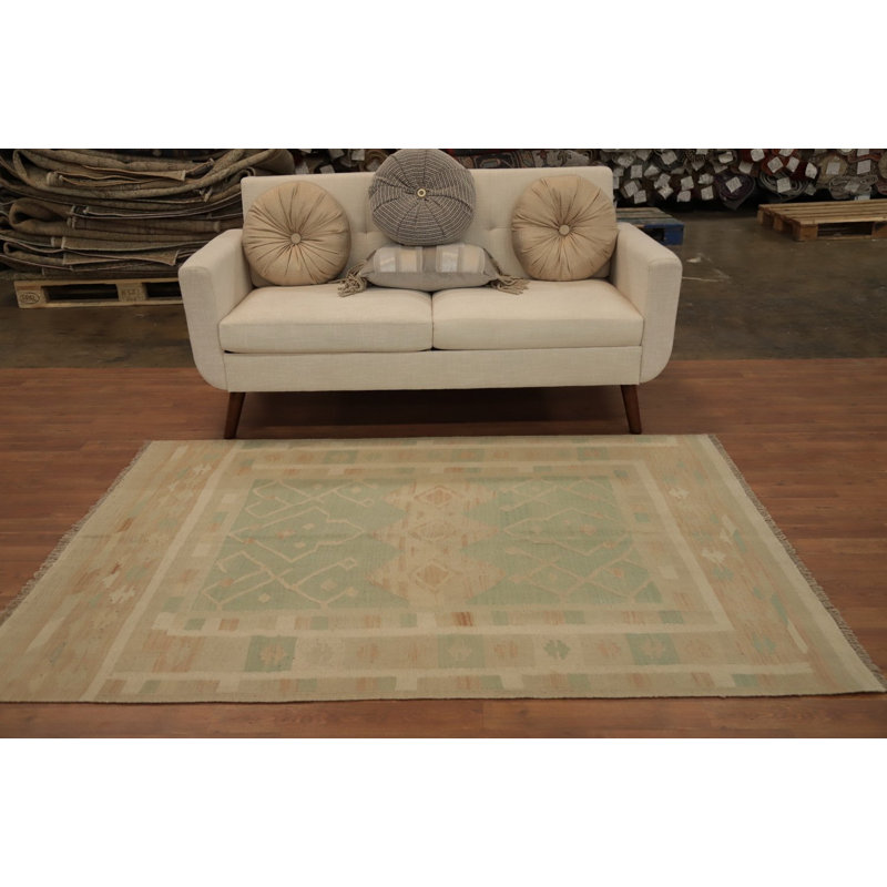 Tapis géométrique en laine Kilim