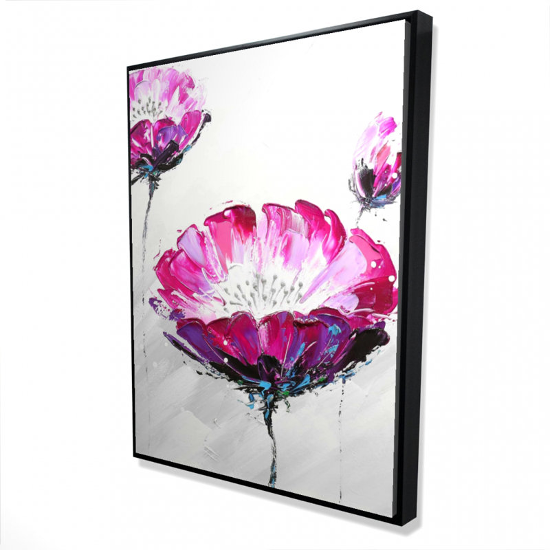 «Pink Wild Flowers», reproduction sur toile