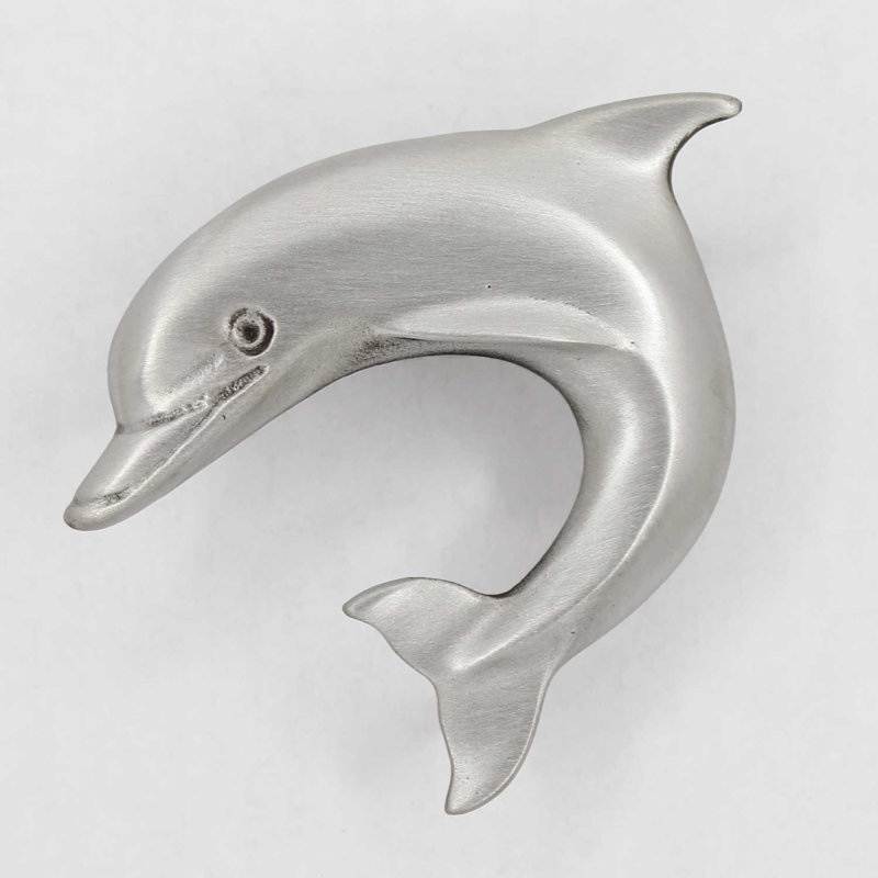 1.9" Dolphin Left Facing Small Knob, 1.9" L x 1.7" W, Brushed Nickel, 2