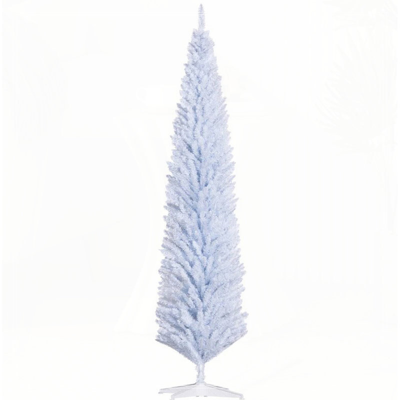 Arbre de Noël, arbre de Noël artificiel 8 pi avec branches réalistes et 618 pointes, base en plastique, Blanc, H 9,7 pi