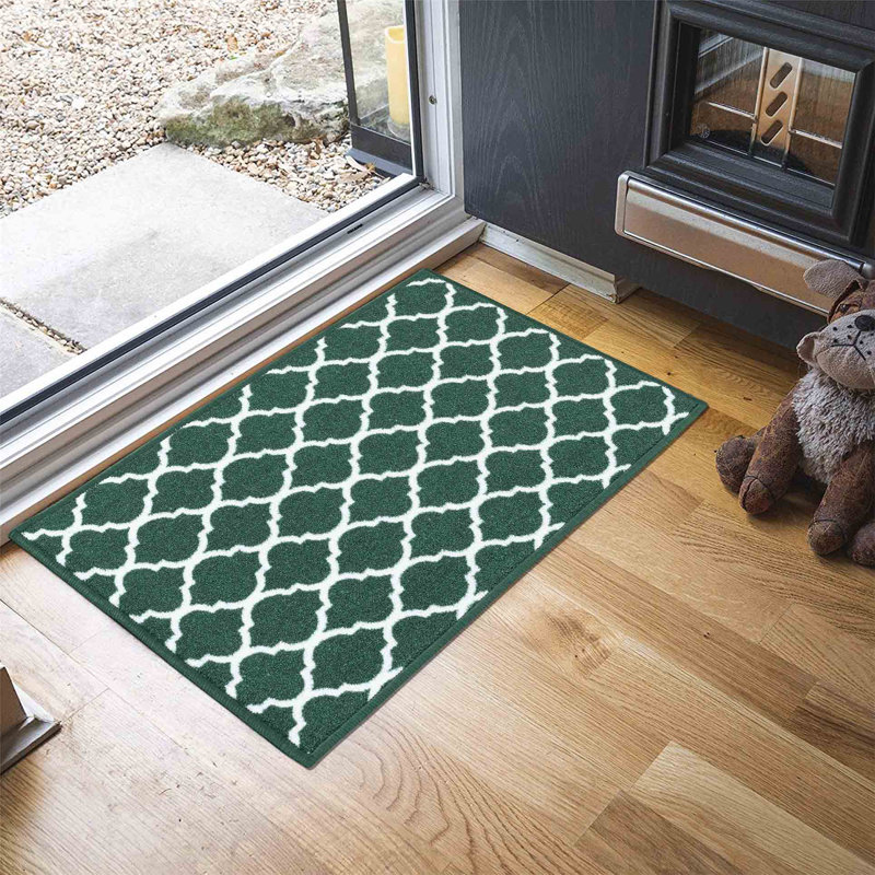 Vasta Non-Slip Indoor Outdoor Door Mat, Rectangle 50 x 80 cm, Green