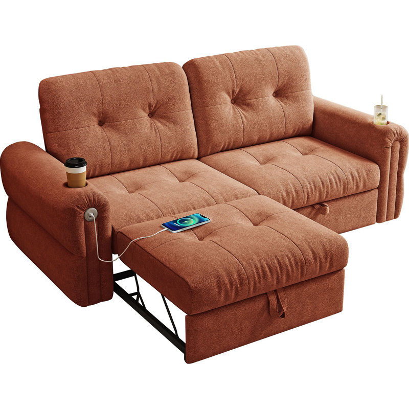 Il s'agit d'un canapé multifonctionnel, d'un canapé-lit convertible de 77 pouces et d'une pièce 2 en 1 convenant à la fois à la position assise et à la position allongée. Fabriqué en tissu Sheneyron