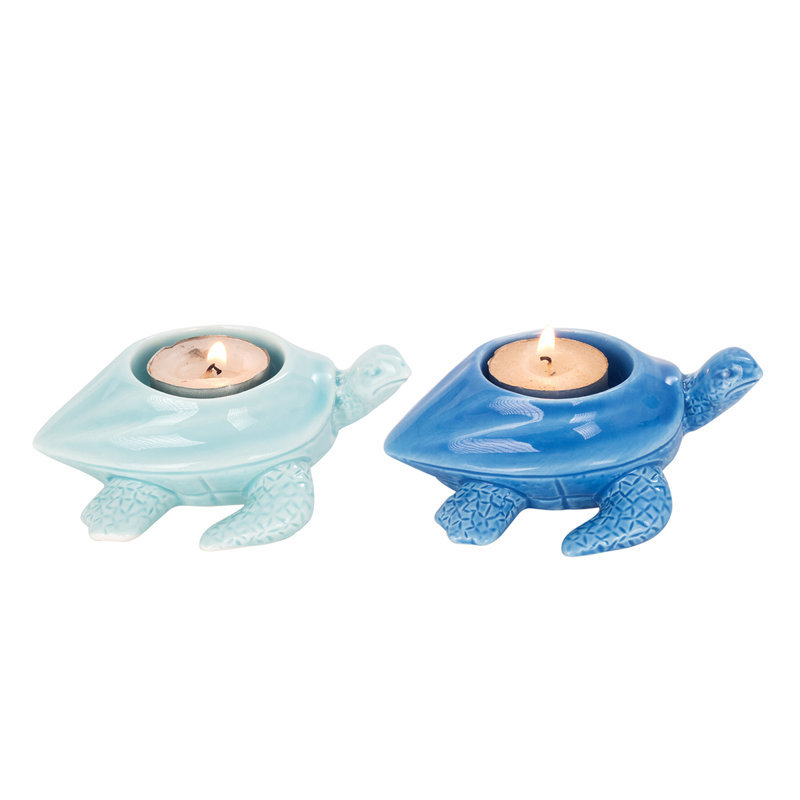 2 Piece Ceramic Tabletop Tealight Holder Set