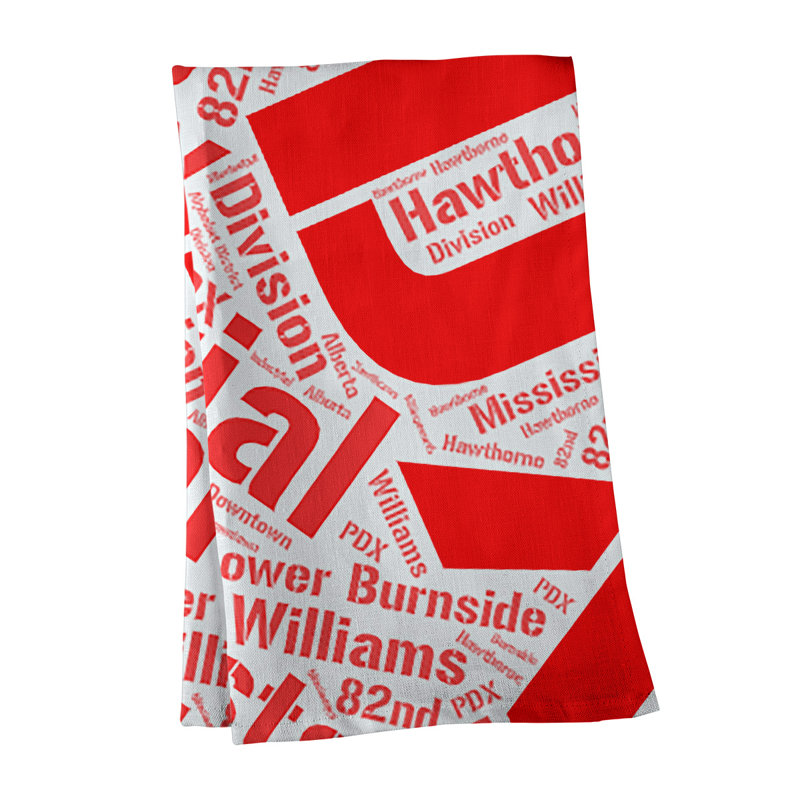 Serviette à thé « districts », Portland, Rouge