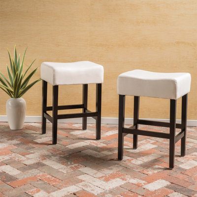 Tabouret de bar sans dossier à hauteur de comptoir en tissu (ensemble de 2)