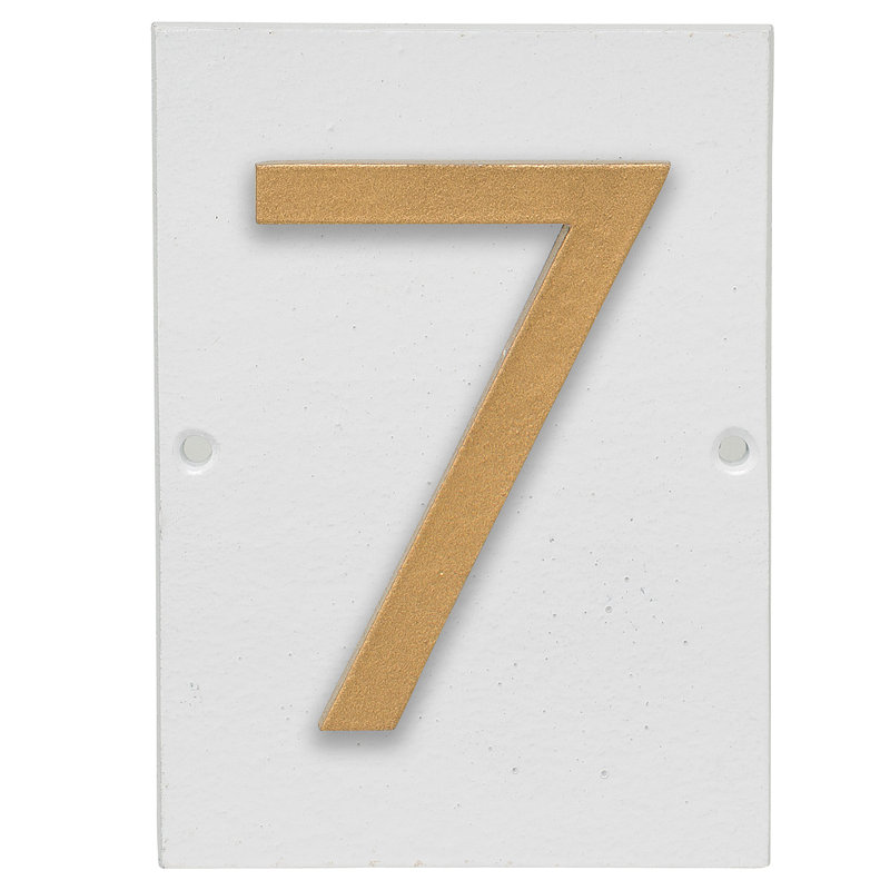 Plaque d’adresse murale sur 1 ligne flottante, Or, Blanc, Oui
