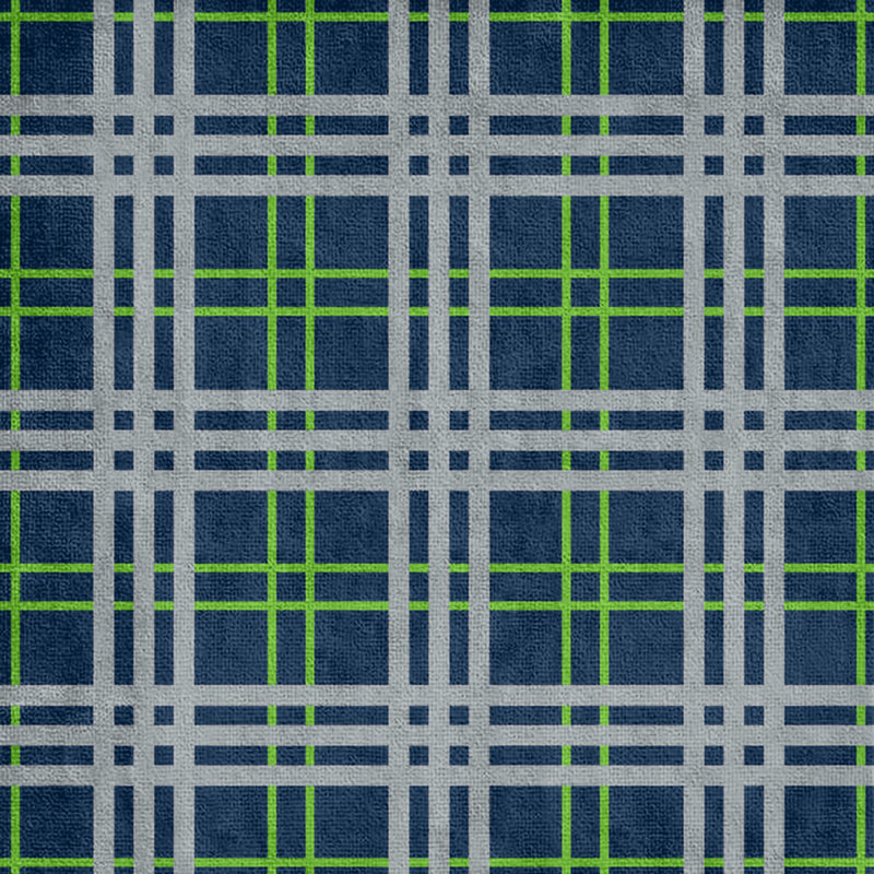 Serviette de plage de luxe Seattle football, Mélange polyester-coton, Bleu marine collège / vert action / gris loup