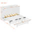 Lit escamotable double avec grand tiroir, ports et prises USB, blanc