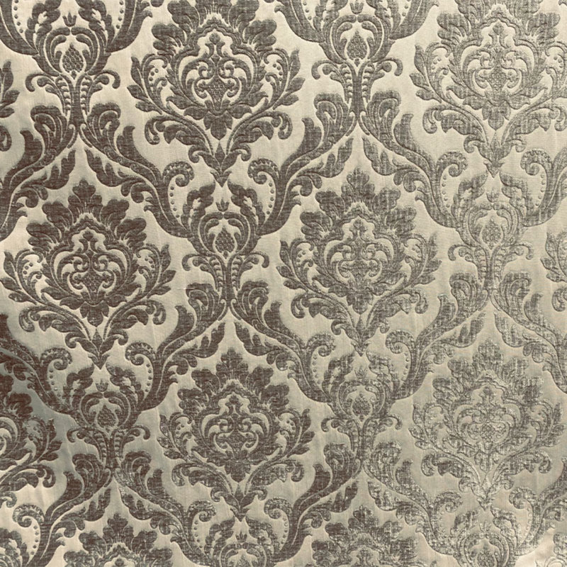 Damask Two Tone Velvet | Neiman Fabric, Pewter