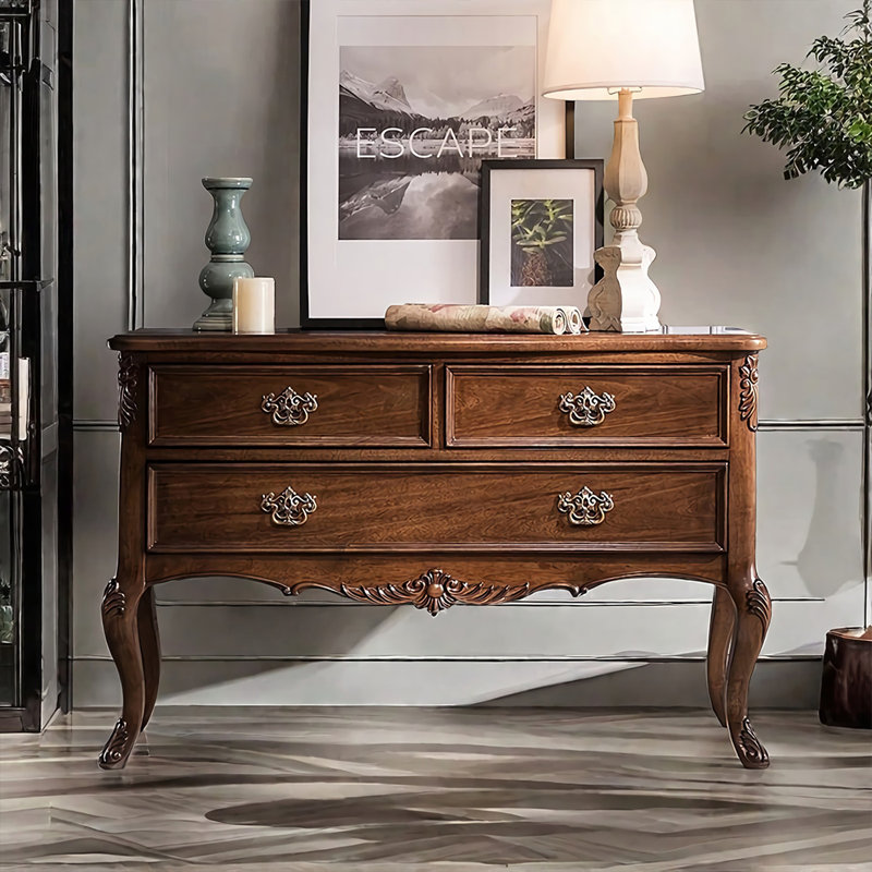 Commode d'appoint en bois massif de style rétro