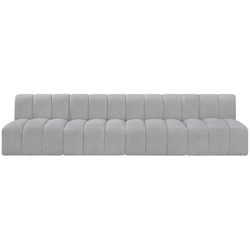 Kirchoffer Upholstered Sectional Reversible, Grey Boucle Fabric