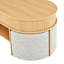 Table basse multifonctionnelle ovale avec rangement et 4 tabourets en tissu, parfaite pour les espaces de vie compacts et l'utilisation familiale