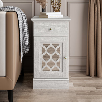 Korbin Modern Decorative 1 Door End Table with Drawer