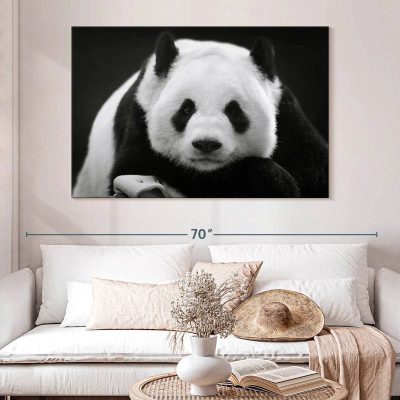 Panda sérieux Brampt, H 34 po x l 51 po