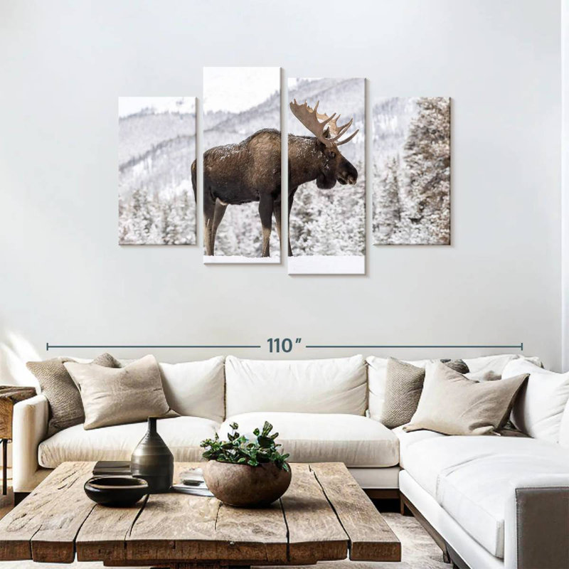 Snowy Moose, 48" H x 75" W