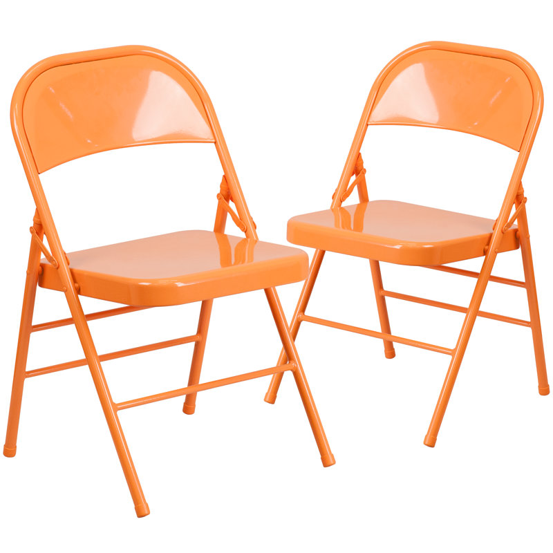 Chaise pliante en métal Oliverson, Orangé