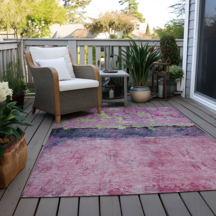Machine Washable Indoor/Outdoor Cinead ACN1716 Blush Rug