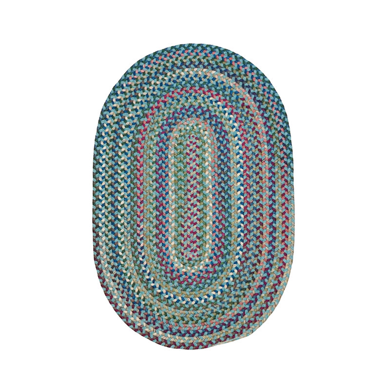 Tapis multicolore en laine, Ovale 10 pi x 13 pi