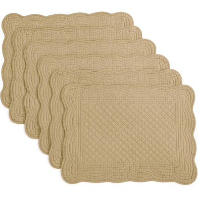 Napperon brun matelassé en coton (ensemble de 6)