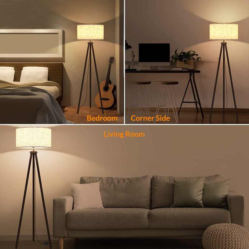 Wood Tripod Floor Lamp, Walnut