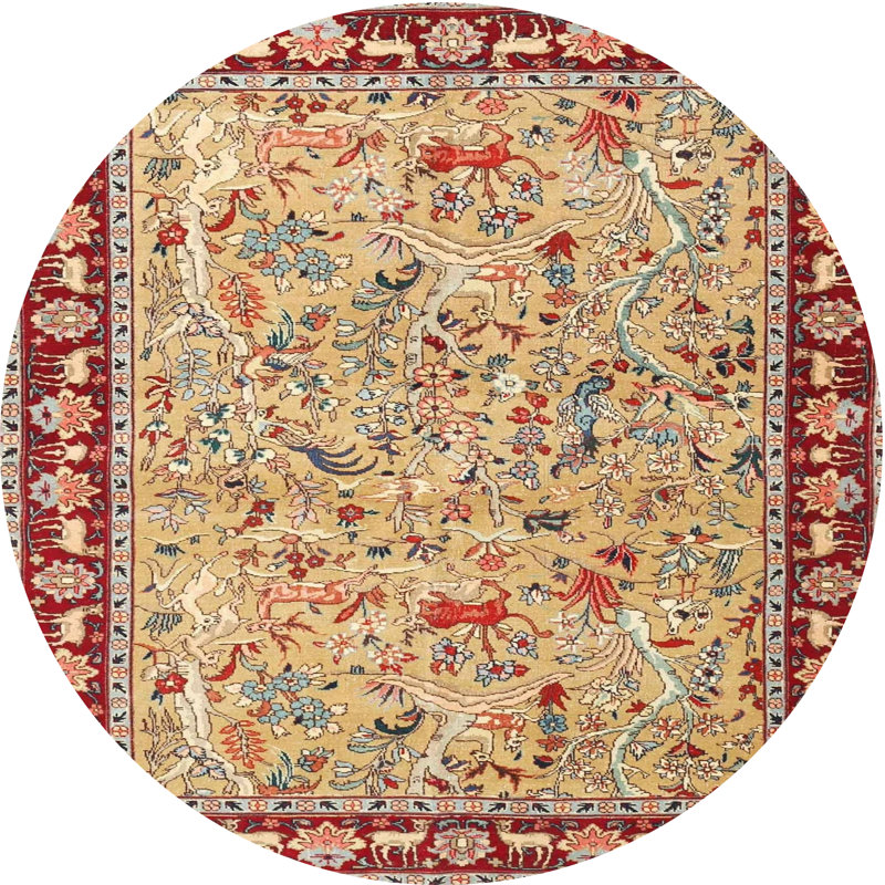 Coerper Oriental Indoor Rug, Round 7'