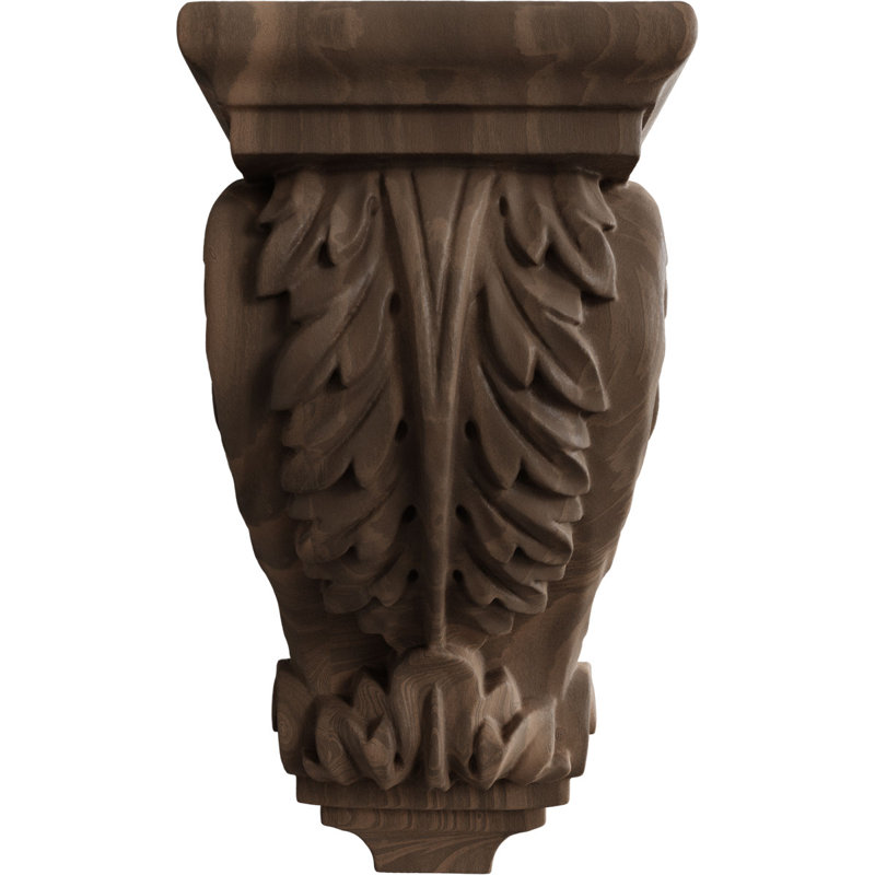 Petit corbeau en bois d'acanthe l 3 1/2 po x P 4 po x H 7 po (paquet de 4), Noyer