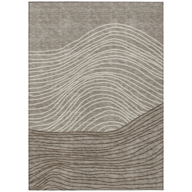 Machine Washable Indoor/Outdoor Adalaide ACN2350 Stripes Rug