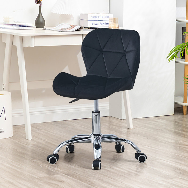 Velvet Office Chair, Black