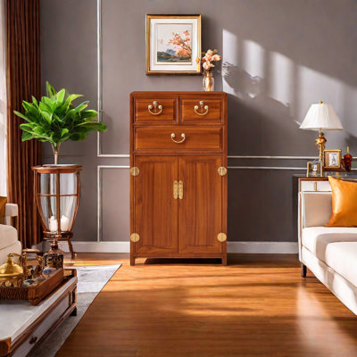 Armoire d'appoint en bois massif de style rétro
