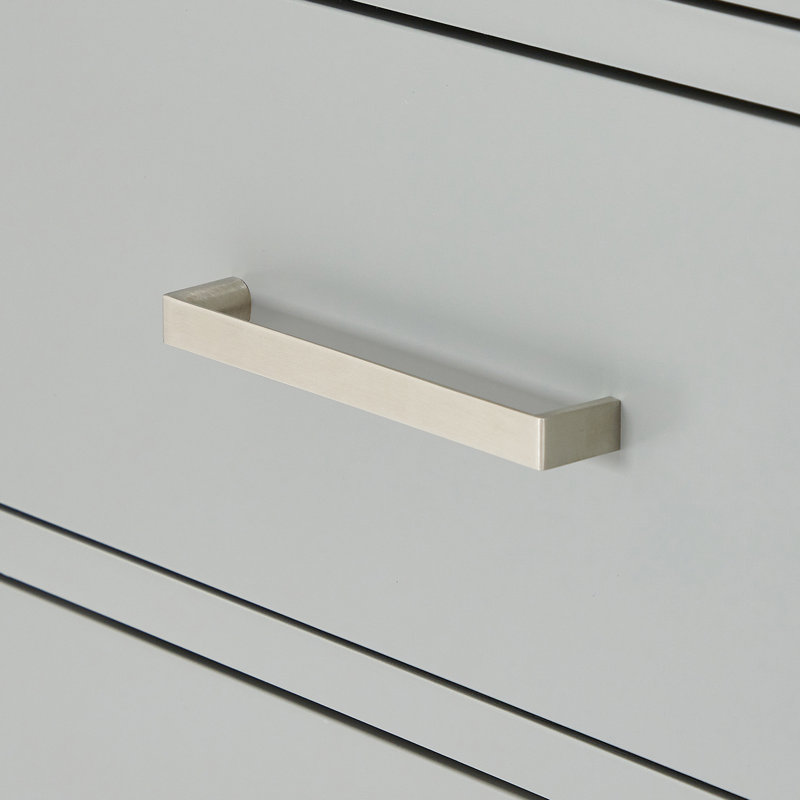ARIEL Cambridge 66'' Double Bathroom Vanity Base Only, Brushed Nickel, Gray