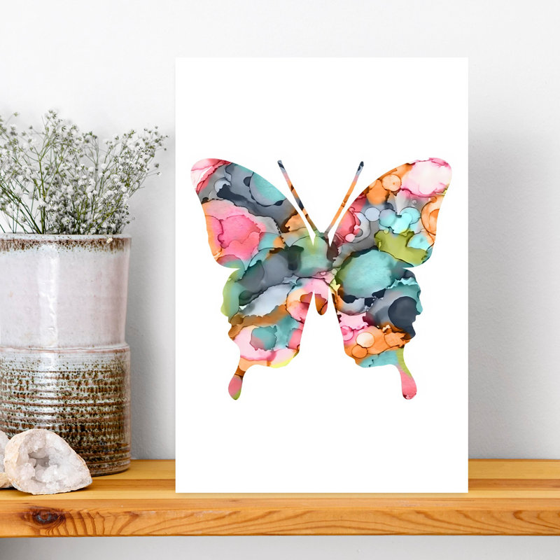 Art mural contemporain abstrait Butterfly III, 18" H x 12" W